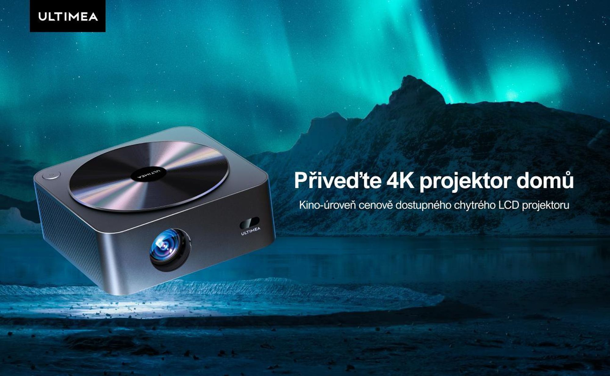 Projektor Ultimea Apollo-P40 s podporou 4K, aktualizovaná verze s funkcí vyhýbání se překážkám 700 ANSI, inteligentní zarovnání plátna,