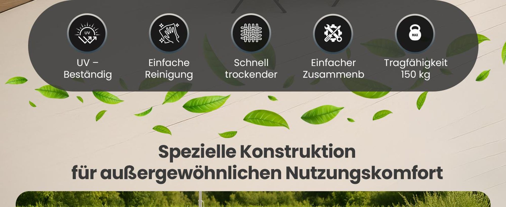Black Forest Balkonmöbel Set 3-teilig, 2 Stühle und Tisch, Schwarz