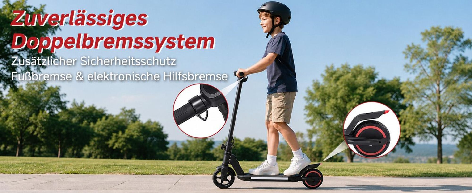 Kinder Elektroroller, 150W E-Scooter für Kinder, 16 km/h Kinderroller mit LED-Anzeige, RGB-Licht, Frontlicht, Doppelbremse, klappbar, 6,3 Zoll Vollgum