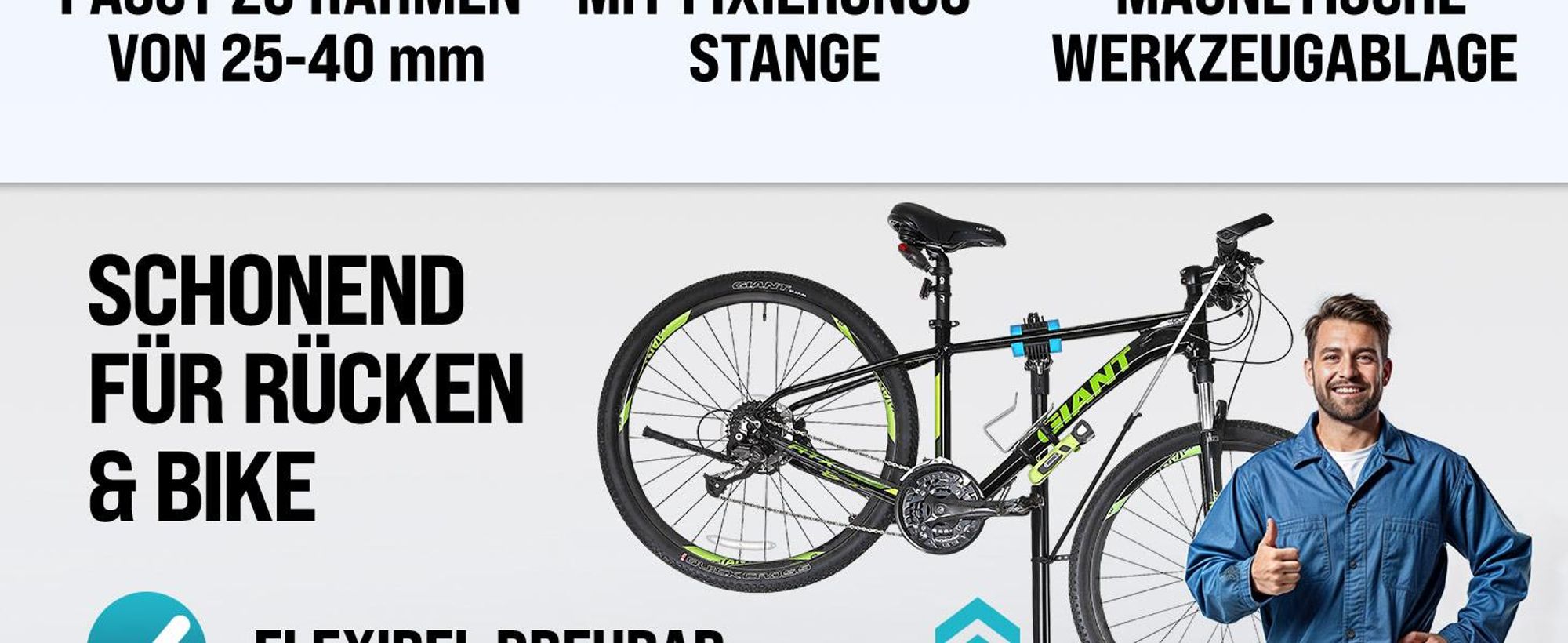 MONZANA Fahrradmontageständer 30 kg Profi
