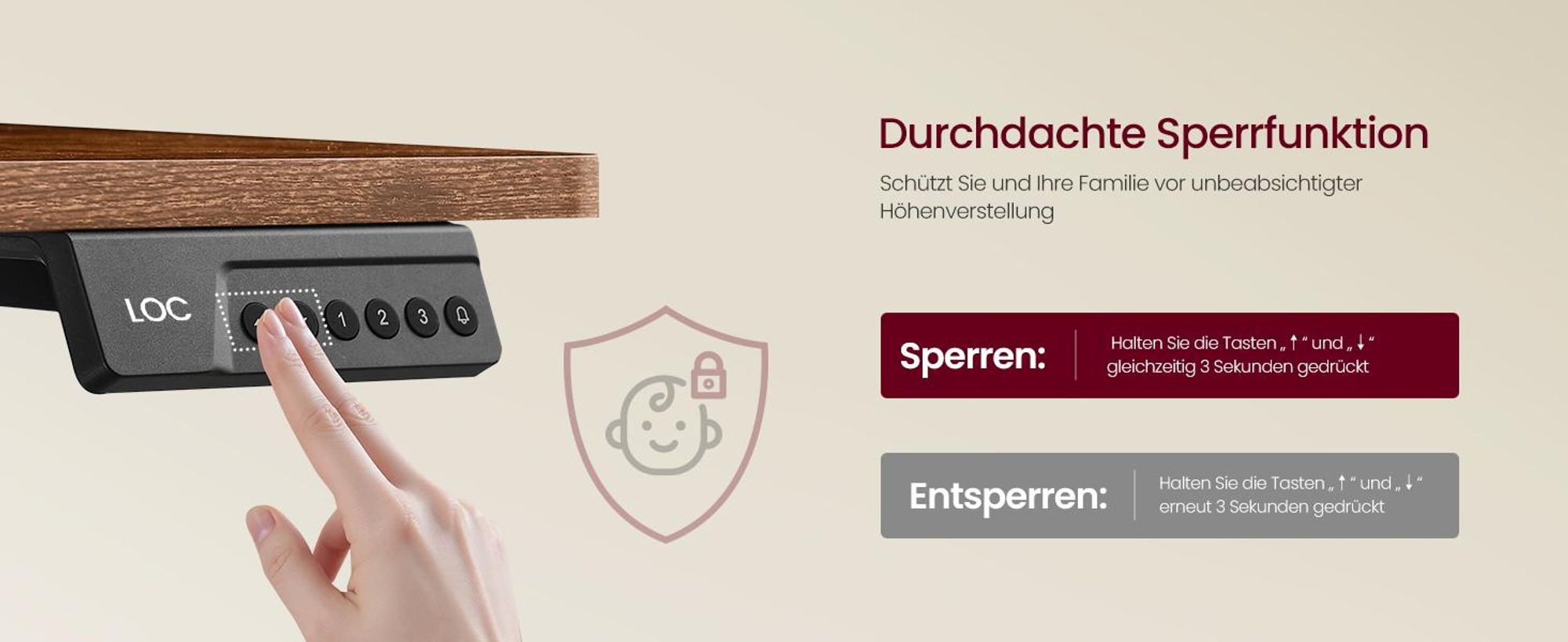 VASAGLE Höhenverstellbarer Schreibtisch, Schreibtisch Elektrisch Höhenverstellbar 80 x 50 cm, Stehschreibtisch mit 4 Memory-Tasten, Computertisch