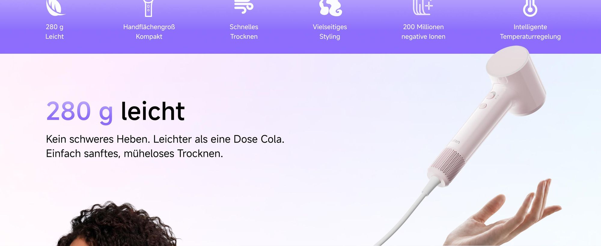 Laifen Air High-Speed Haartrockner 110.000 U/min Föhn mit intelligenter Temperaturkontrolle, Anti-Frizz Ionen, 280 g leicht