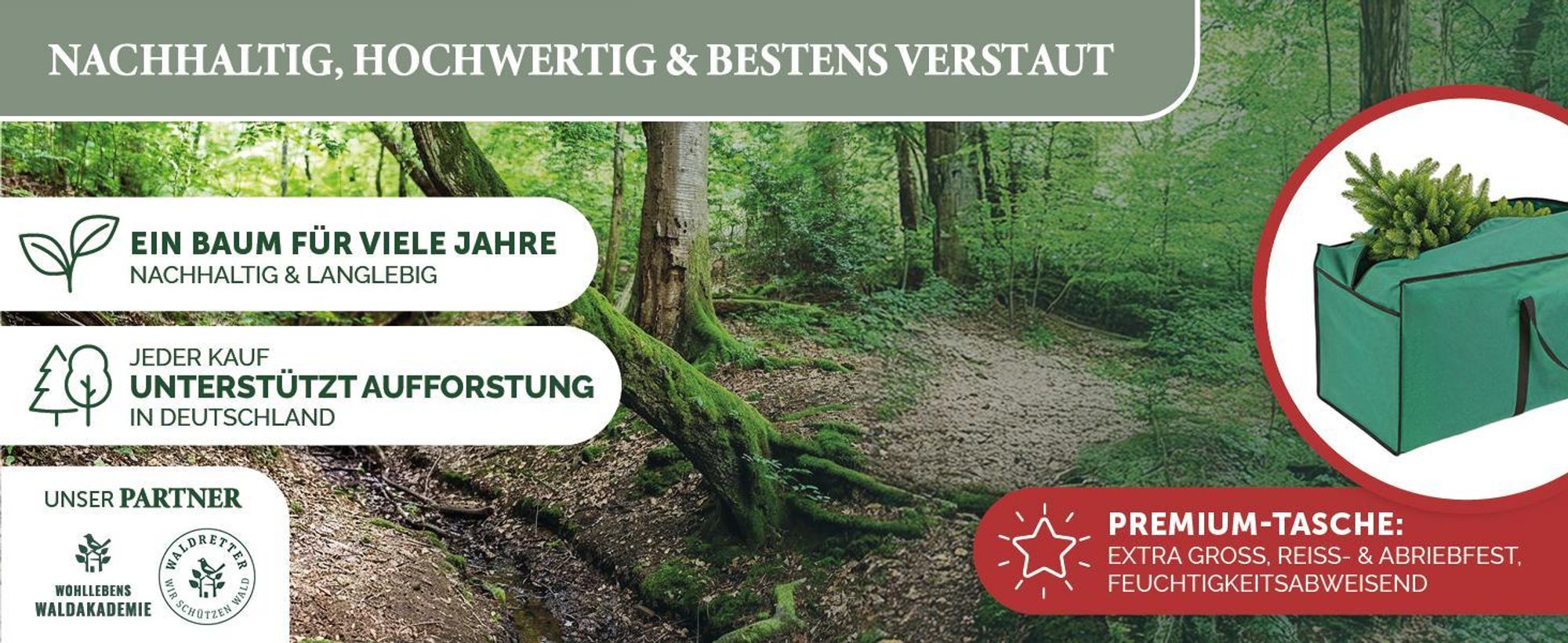 Merry Tree Premium künstlicher Weihnachtsbaum 180cm - großer Weihnachtsbaum Spritzguss Mix aus naturgetreuem PE + PVC + edlen Holzfuß - Stamm im natürlichen Look - Tannenbaum künstlich - Nordmanntanne