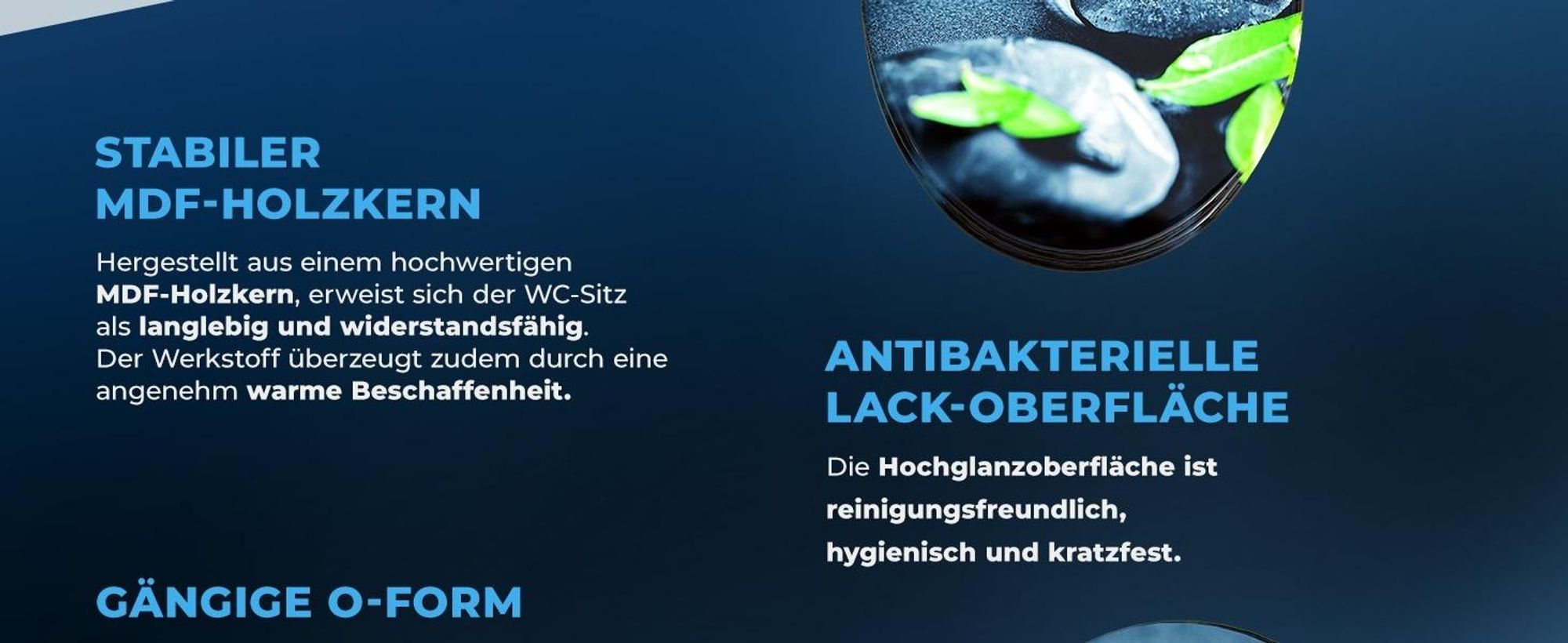 CASARIA WC Sitz mit doppelter Absenkautomatik Stein & Laub