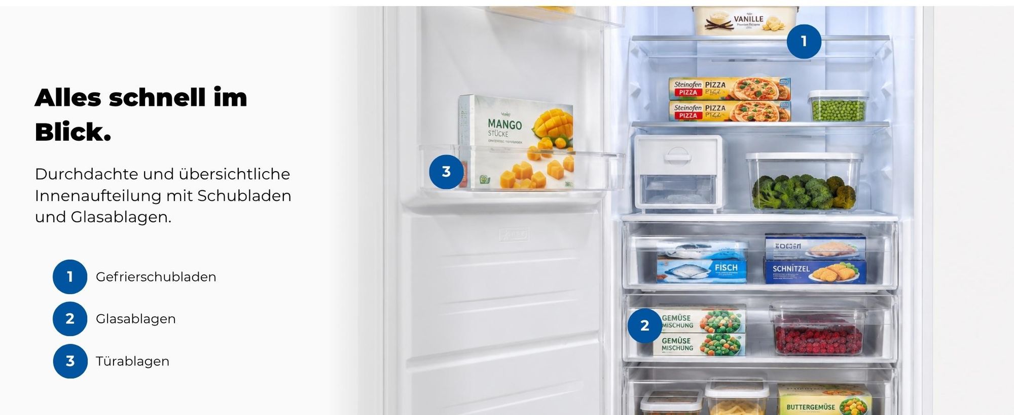 Exquisit Gefrierschrank 274 l No Frost | Energieklasse C | Schnellgefrieren | digitale Temperaturanzeige | leise 39 dB | GS5295-NF-H-040C weiss