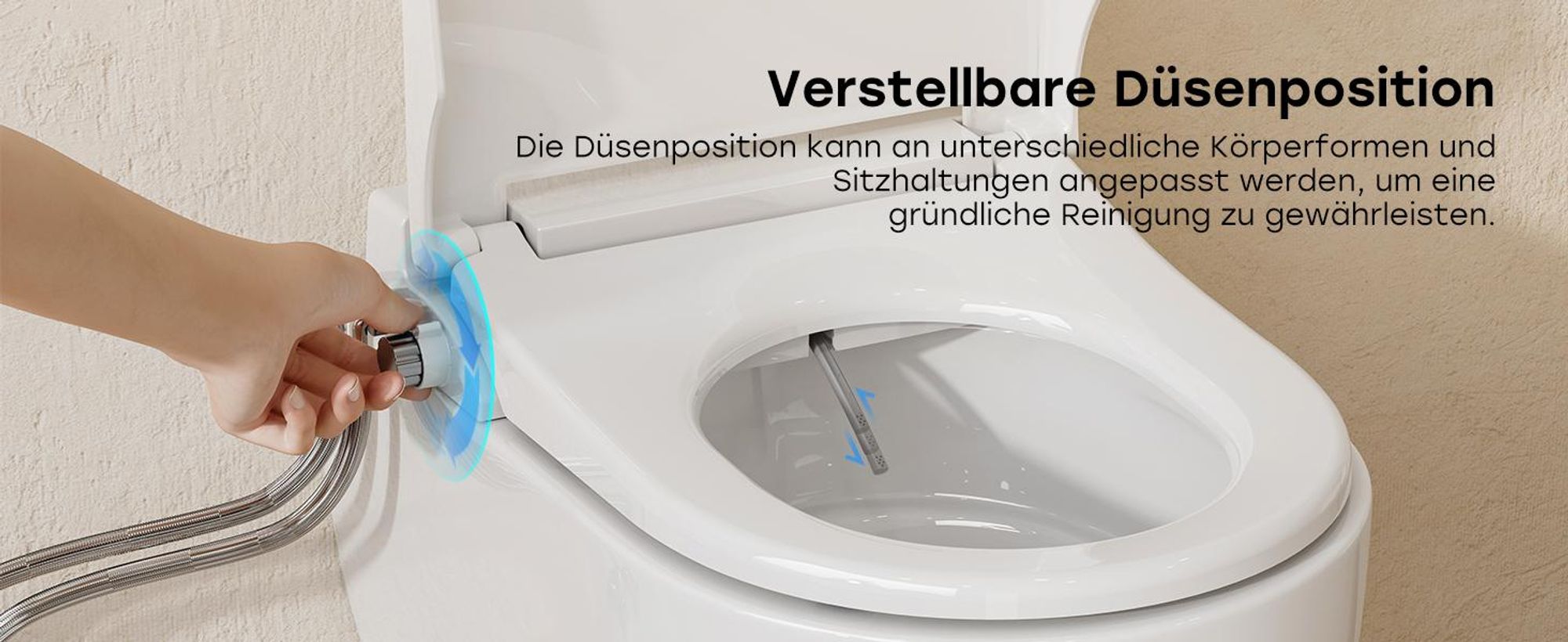 HOROW Dusch WC Aufsatz Sitz ohne Elektrische, Japanische Toilettensitz, Einstellbare Warm/Kaltwasser und Wasserdruck, Verstellbare und Abnehmbare Düse