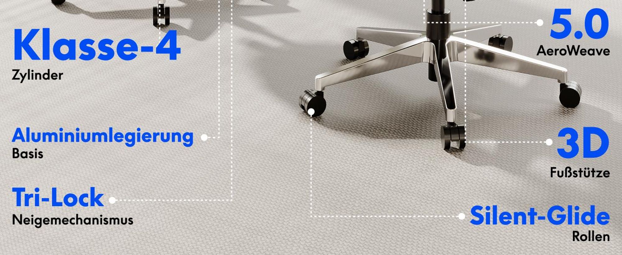 FLEXISPOT ErgoX Pro Ergonomischer Bürostuhl 12-stufig höhenverstellbar 7D Armlehnen 5D Lendenstütze 4D Kopfstütze 250 kg Tragkraft Netzsitz Schwarz