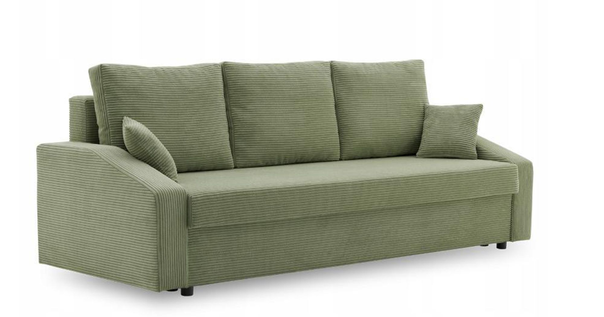 Couch mit schlaffunktion Wohnzimmer Couch mit Bettkasten AIKIDO 223x90cm Olivgrün