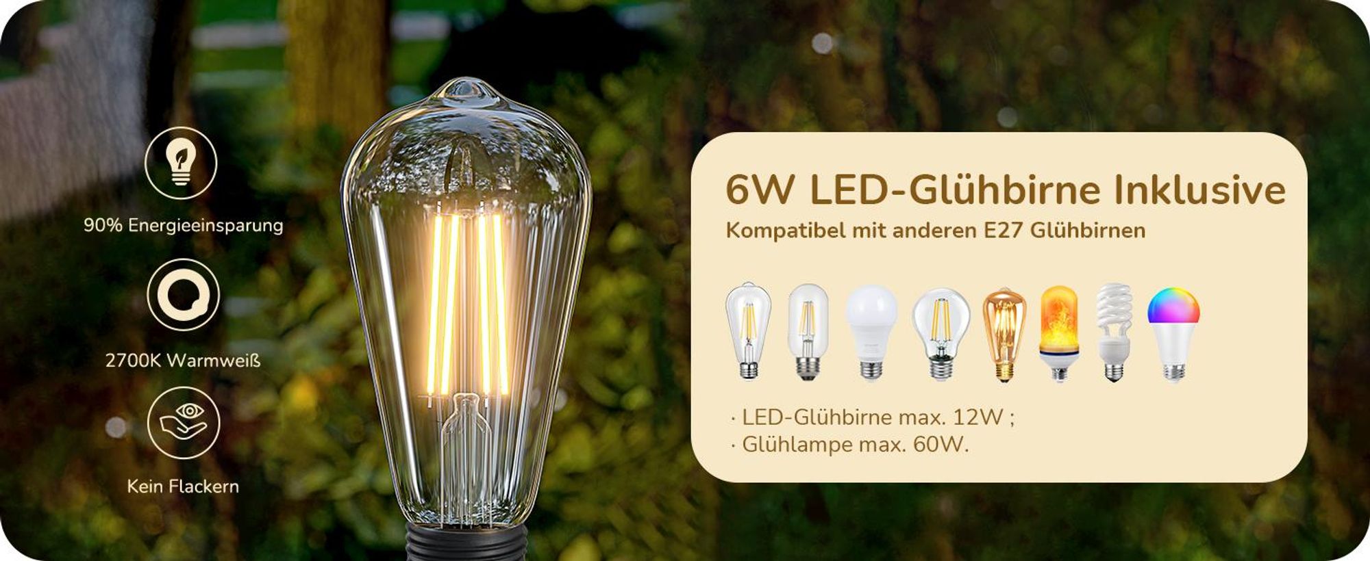 EDISHINE Stehlampe Wohnzimmer, 3-flammige Vintage Stehleuchte mit Regal, 178 cm