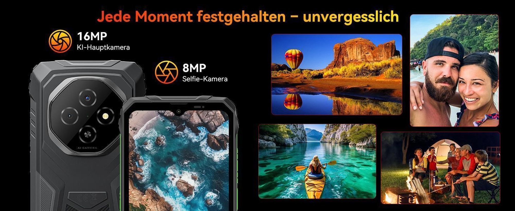 2025 Blackview FORT1 Outdoor Handy 18GB+256GB, 10000mAh,6.56",90Hz, Android 15,NFC/FOTA/390g/DREI Kartenfächer/Fingerabdruck//IP69K Wasserdicht
