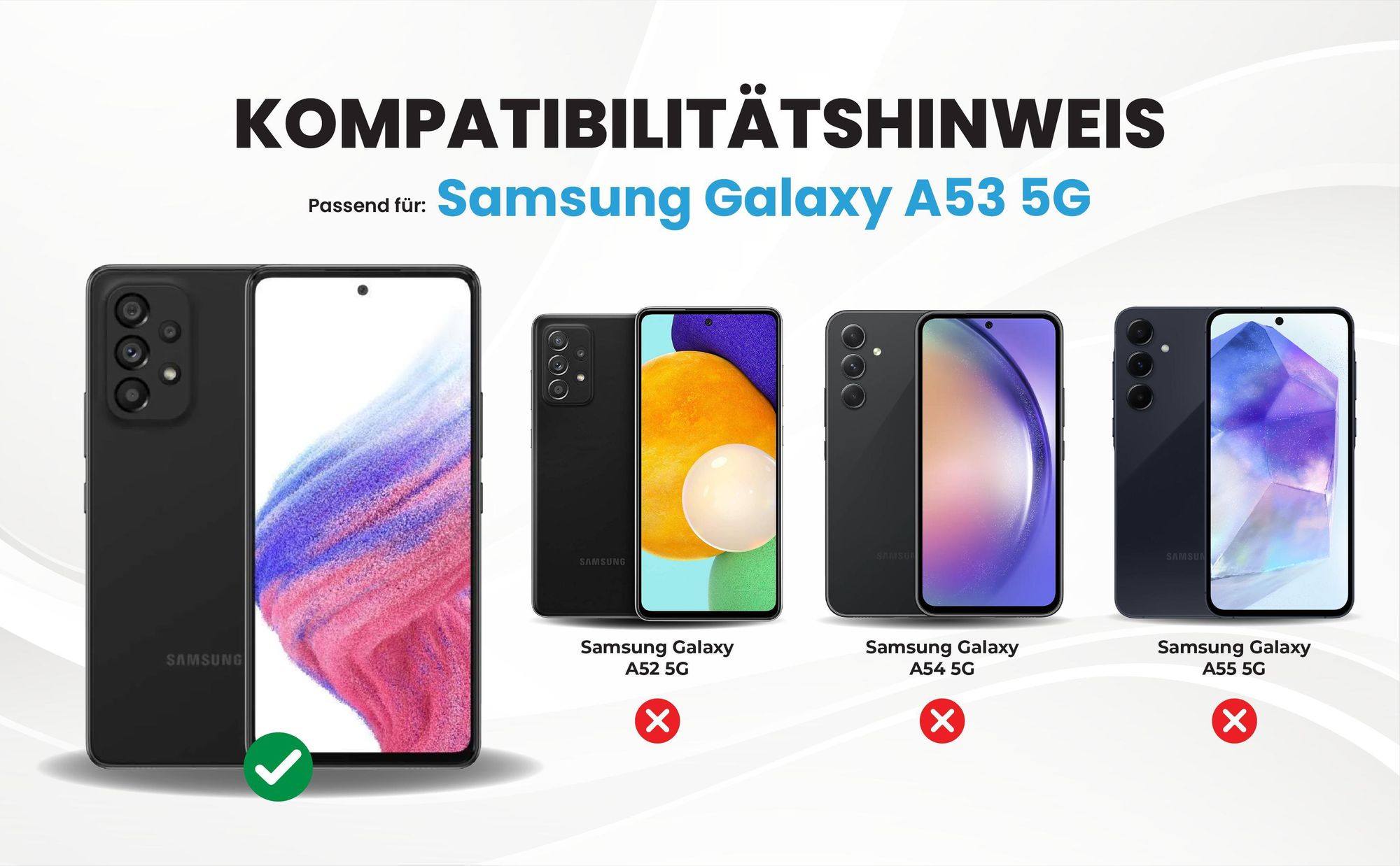 Kompatibilitätshinweise Hülle für Samsung Galaxy A53 5G