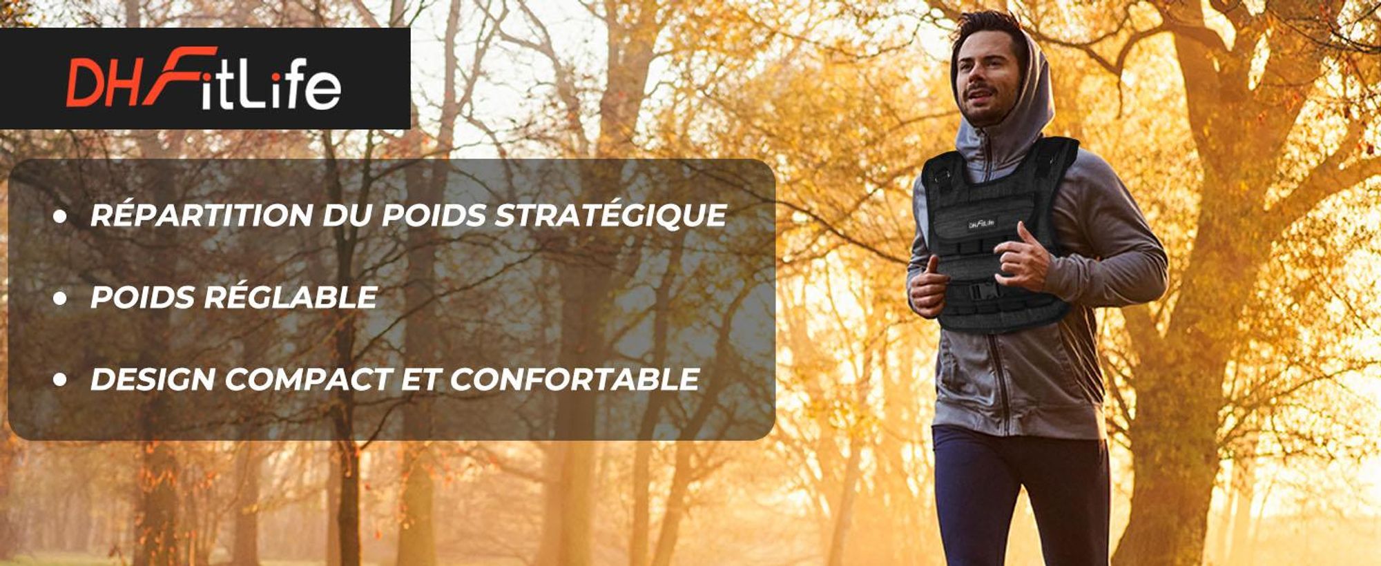 DH FitLife Gilet Lesté Réglable 10KG – Veste de Musculation Compacte et Stable pour Homme et Femme, Entraînement de Fitness et Renforcement Musculaire