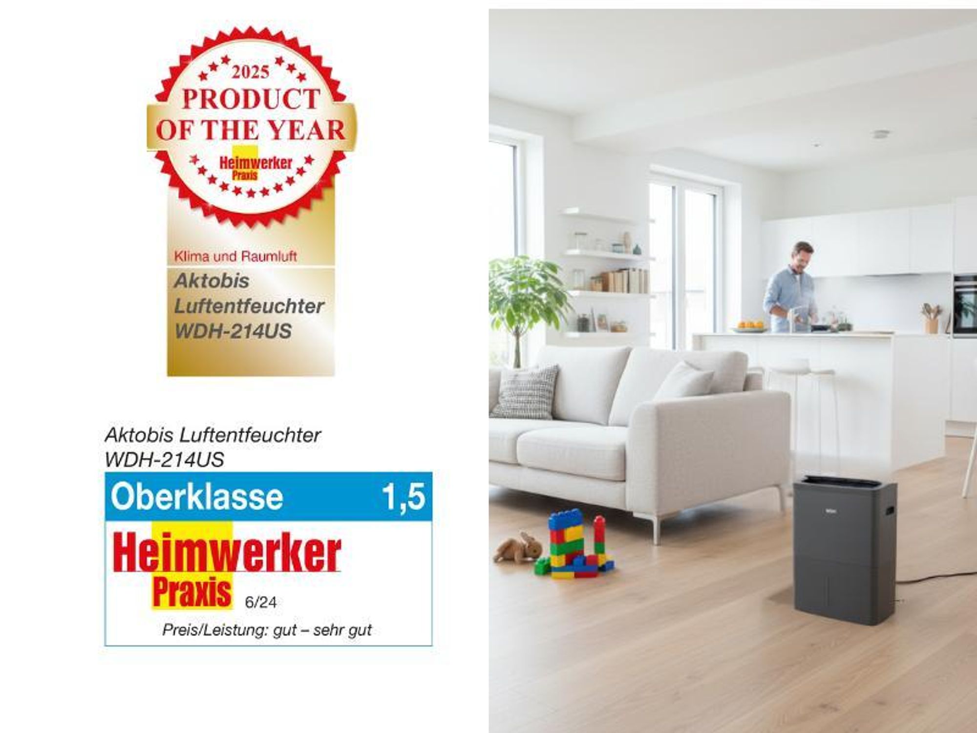 Sehr leise Luftentfeuchter WDH-214US