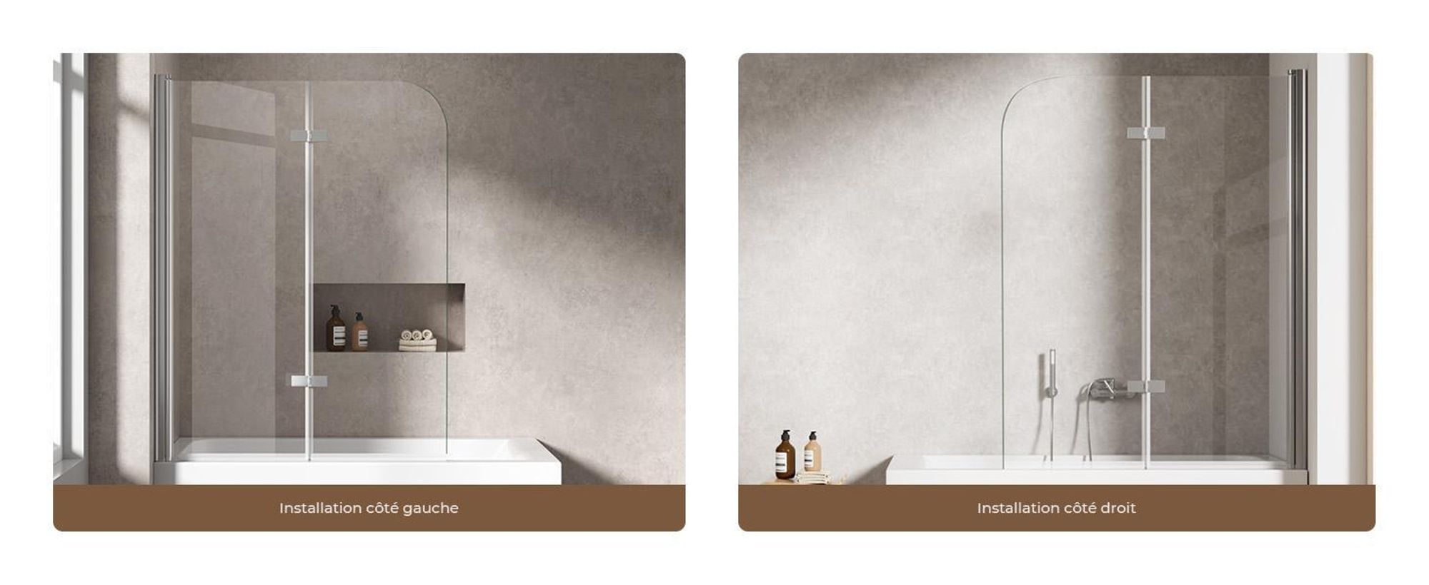 S'AFIELINA Paroi de douche pliante 110x140 cm pour baignoire, Verre de sécurité NANO 6mm, porte 180° pivotante, Easy-Clean