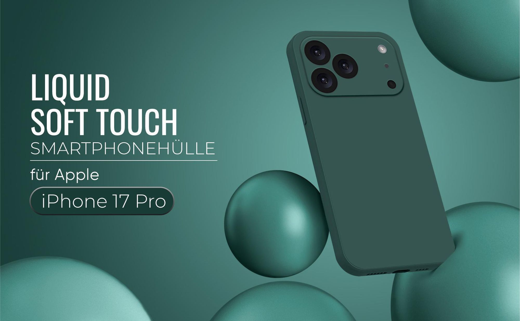 Liquid Soft Touch Smartphone Hülle in Grün für Apple iPhone 17 Pro