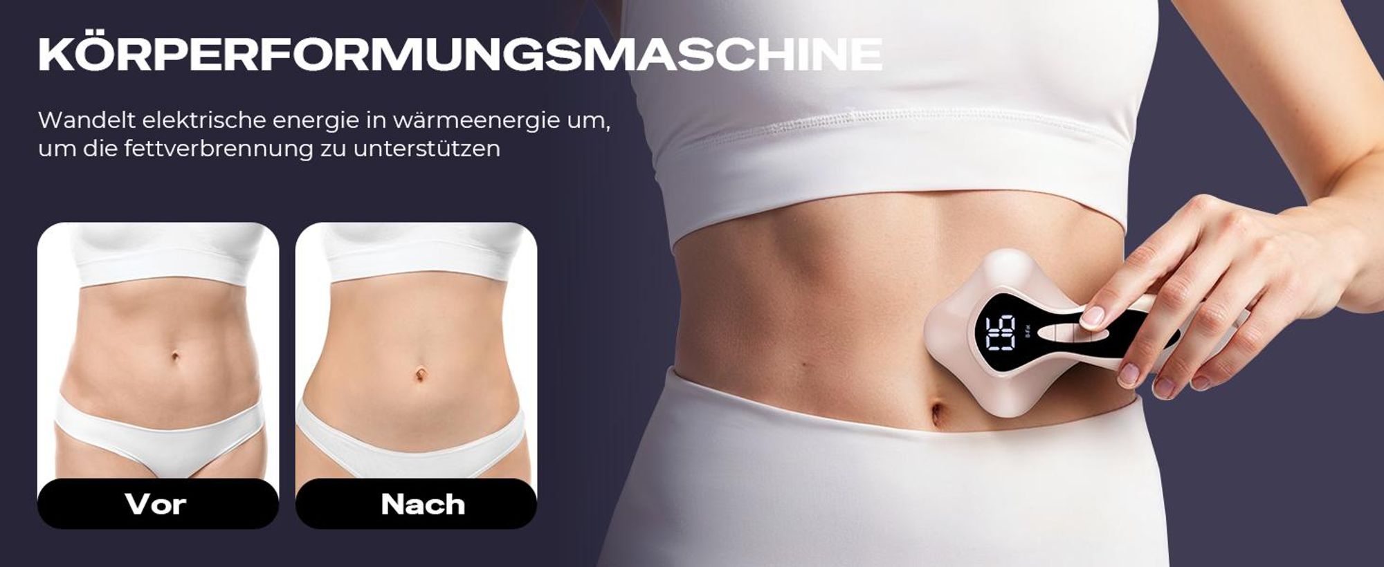 Anti-Cellulite Massager Elektrisch, Hand-Massagegerät gegen Lipödem, Klinisch Erwiesen, mit 6 Massageköpfen, für Bauch, Taille, Arme & Beine (Roségold