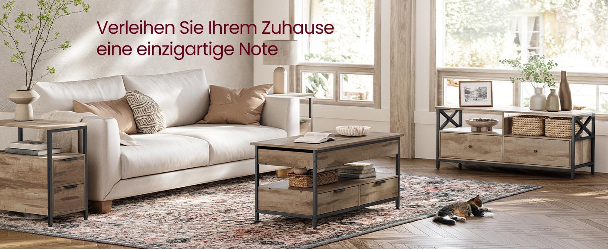 VASAGLE Couchtisch, höhenverstellbarer Wohnzimmertisch, 50 x 100 x (48-63) cm