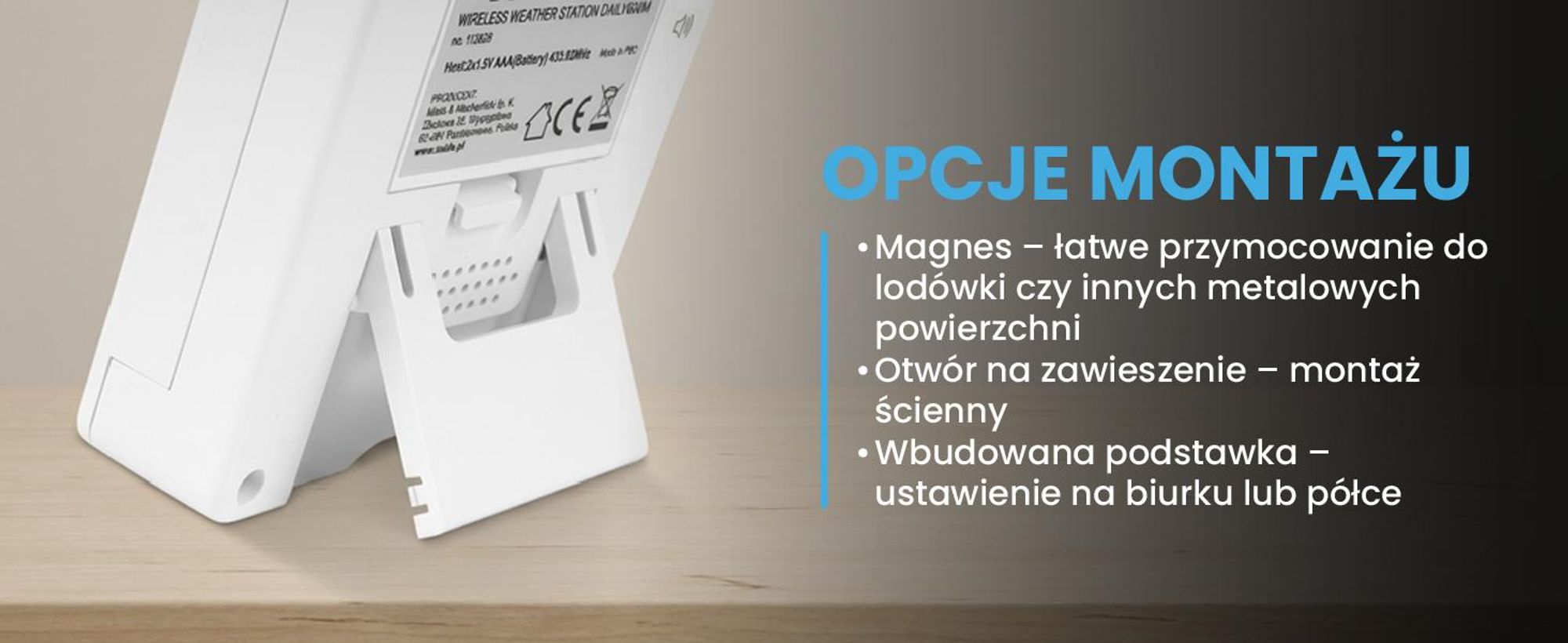 Bezprzewodowa stacja pogodowa z czujnikiem zewnętrznym