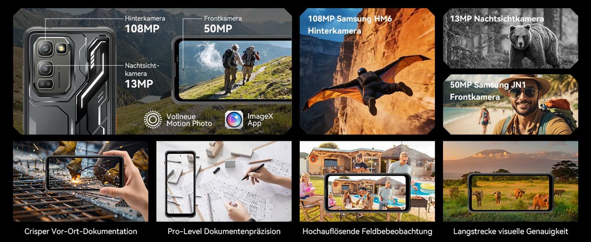 Blackview FORT 5  incl Aurabass1,AI Outdoor Handy,36(12+24)+256GB, 6,78" HD,120 Hz,NFC,IP68 und IP69K,108 MP Hauptkamera, Android 16,5000 mAh