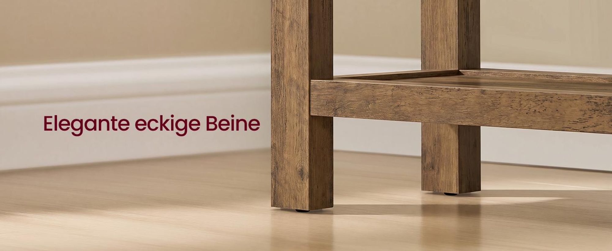 VASAGLE Konsolentisch, Beistelltisch, mit Ablage, schmaler Konsolentisch, mit 2 Schubladen, für Wohnzimmer, Landhausstil, Warmes Braun