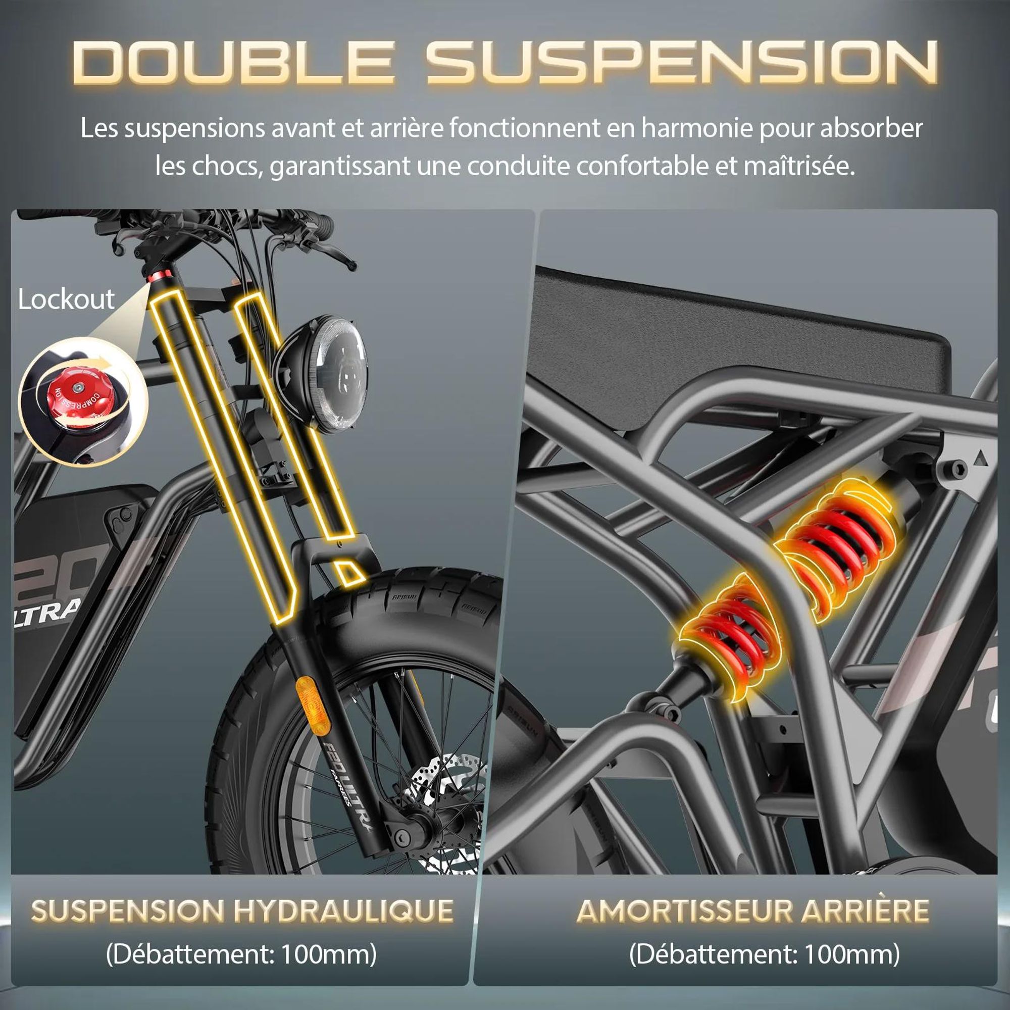 Vélo électrique FAFREES F20 Ultra (Homologation UE L1e-B) - batterie 48V25Ah pneu large 20 pouces freins mécaniques - Vert
