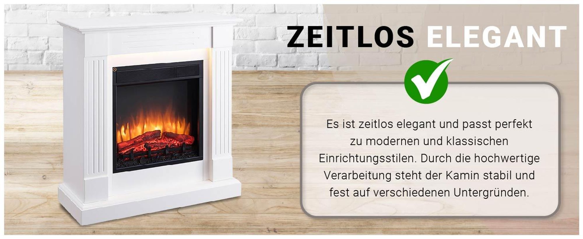 Elektrokamin BALDERIA Ladina - Standkamin - weiss