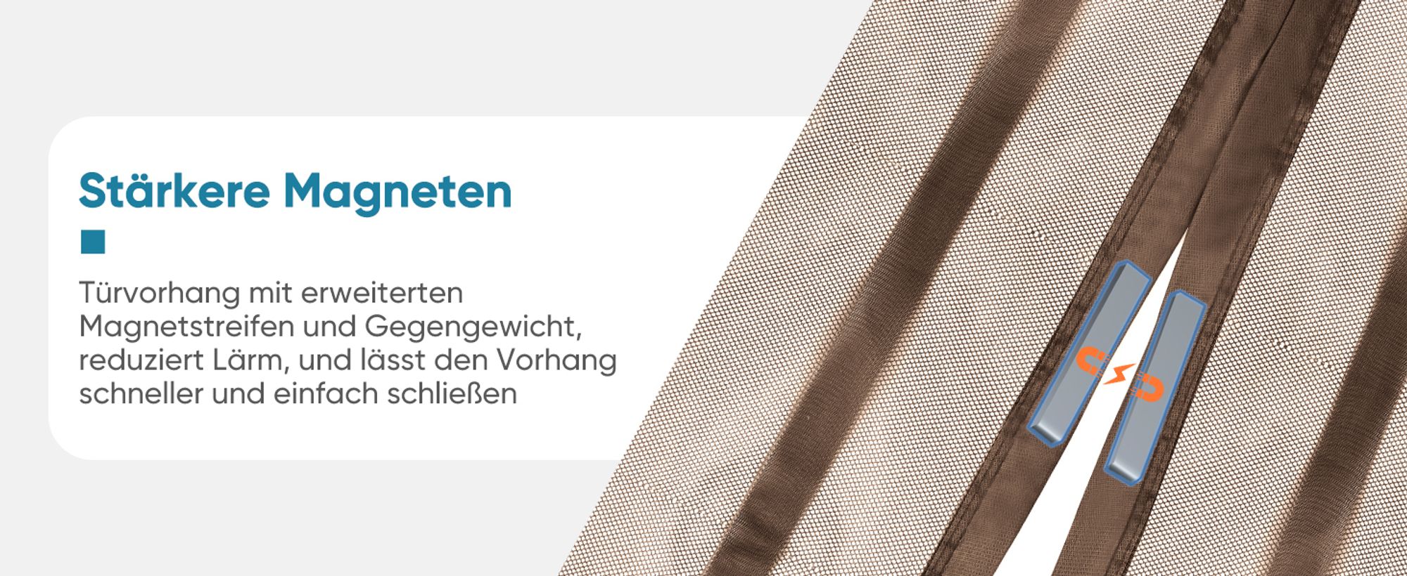 Sekey Fliegengitter tür 80 x 200 cm Magnet Balkontür Insektenschutz ohne bohren Klebemontage für Holz, Eisen, Aluminium Türen Braun