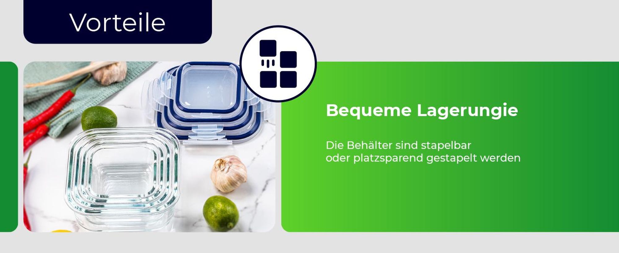 KADAX Vorratsdosen aus Glas, Spülmaschinenfeste Vorratsbehälter mit Deckel (Quadrat 320ml)