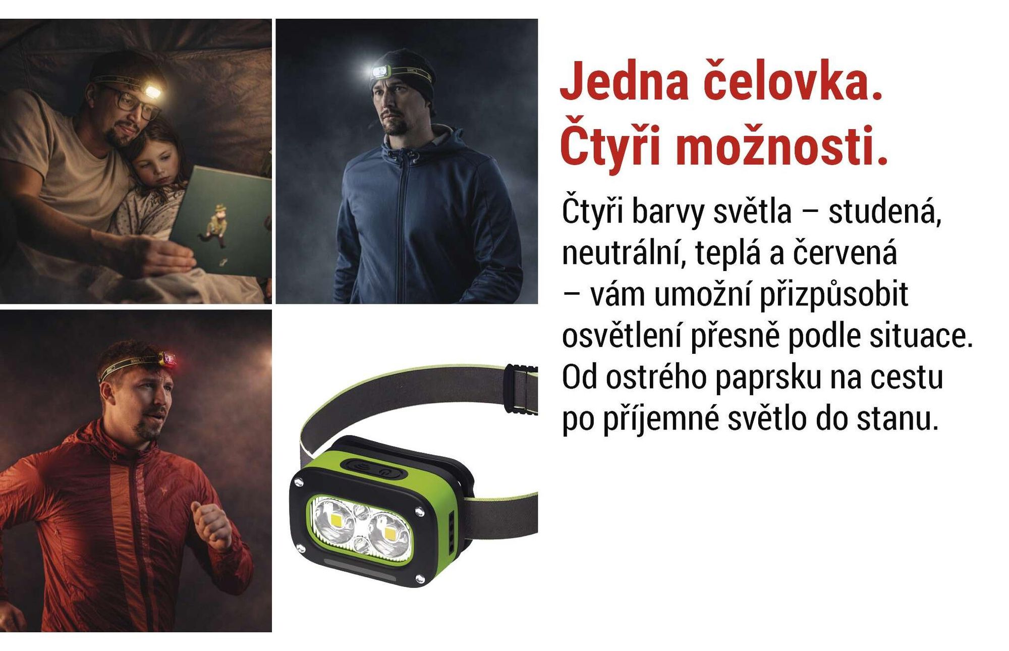 EMOS Nabíjecí čelovka se senzorem pohybu a 5 režimy svícení, 175 lm / 50 m / 4,5 h, odolná proti nárazu, Li-pol akumulátor 800 mAh, venkovní, P3545