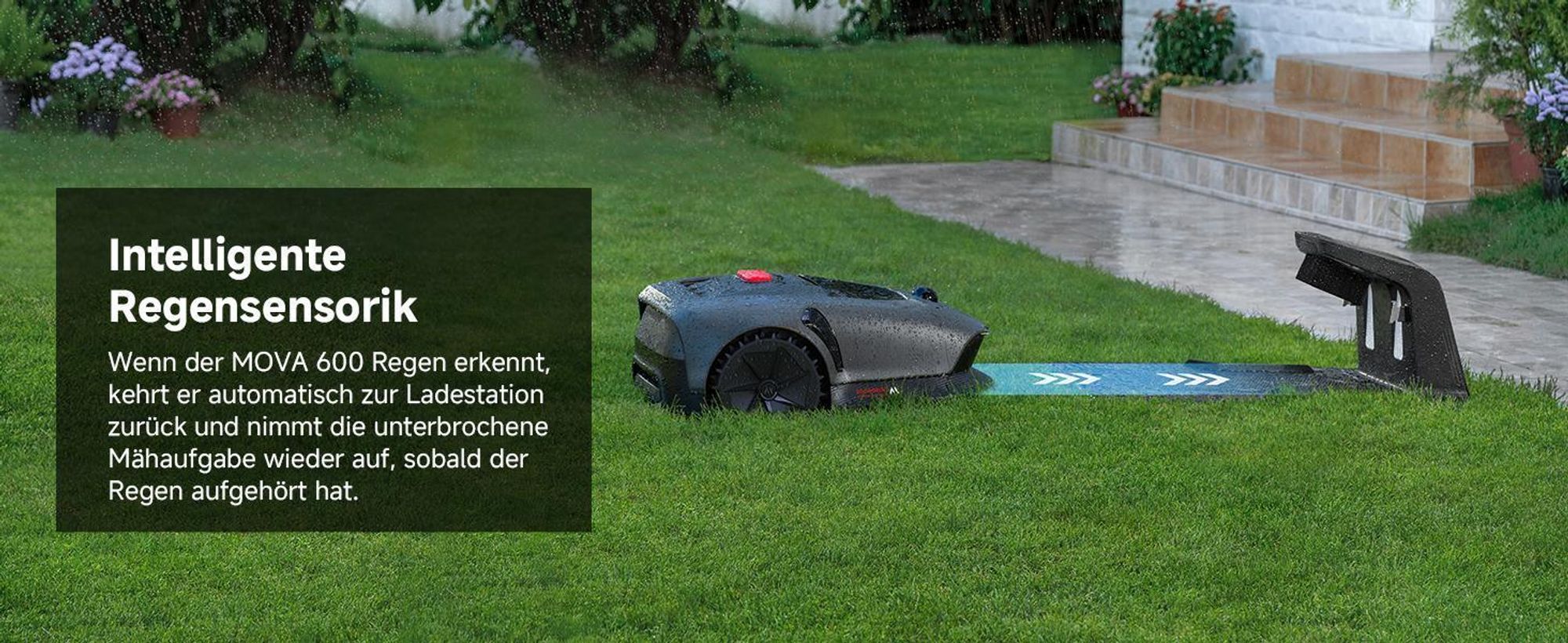 MOVA 600 Kabelloser Mähroboter mit UltraView™ 3D LiDAR, kabellos ohne Begrenzungskabel, Automatische Navigation, bis 600 m² Rasenfläche