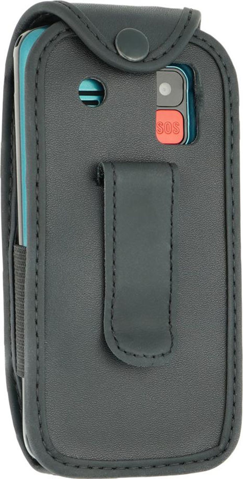 caseroxx Ledertasche mit Gürtelclip kompatibel mit ukuu / Ushining / uleway Seniorenhandy 2,4 Zoll aus Echtleder, Tasche mit Gürtelclip und Sichtfenster Bild 3