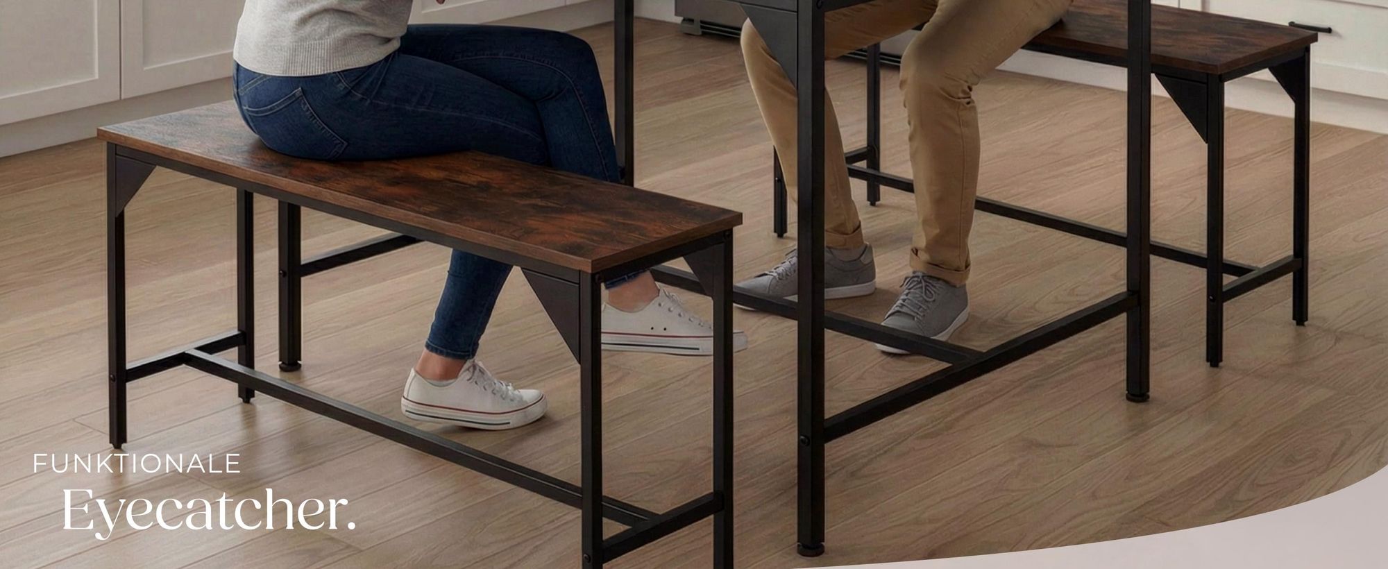 tectake® Sitzgruppe Bolton 3-teilig Industrial Style