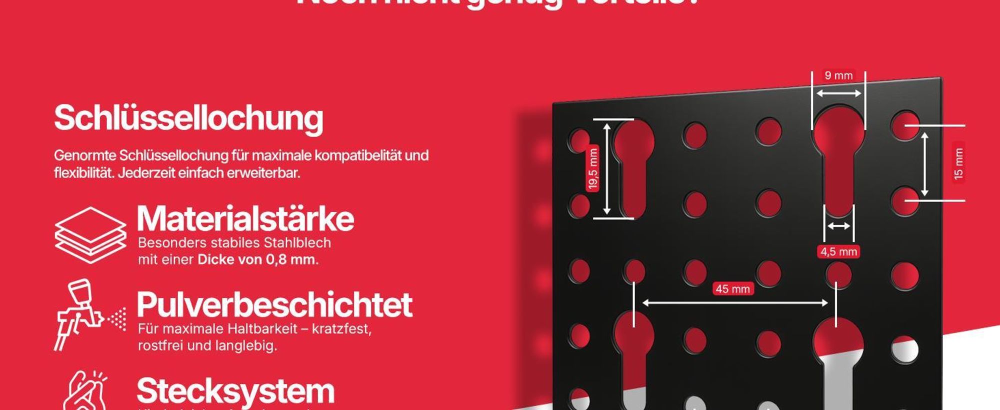 Belko® Werkzeugwand Grau 120x60 cm | Metall Pegboard mit 17-teiligem Haken & Regal | Werkstatt, Garage, Keller