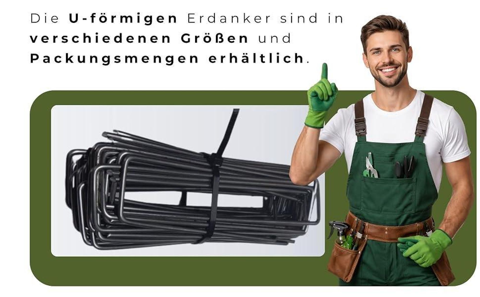 100 x Bodenanker 150 mm x 30 mm Ø 4 mm Erdanker Unkrautvlies Gartenvlies Zeltanker Heringe