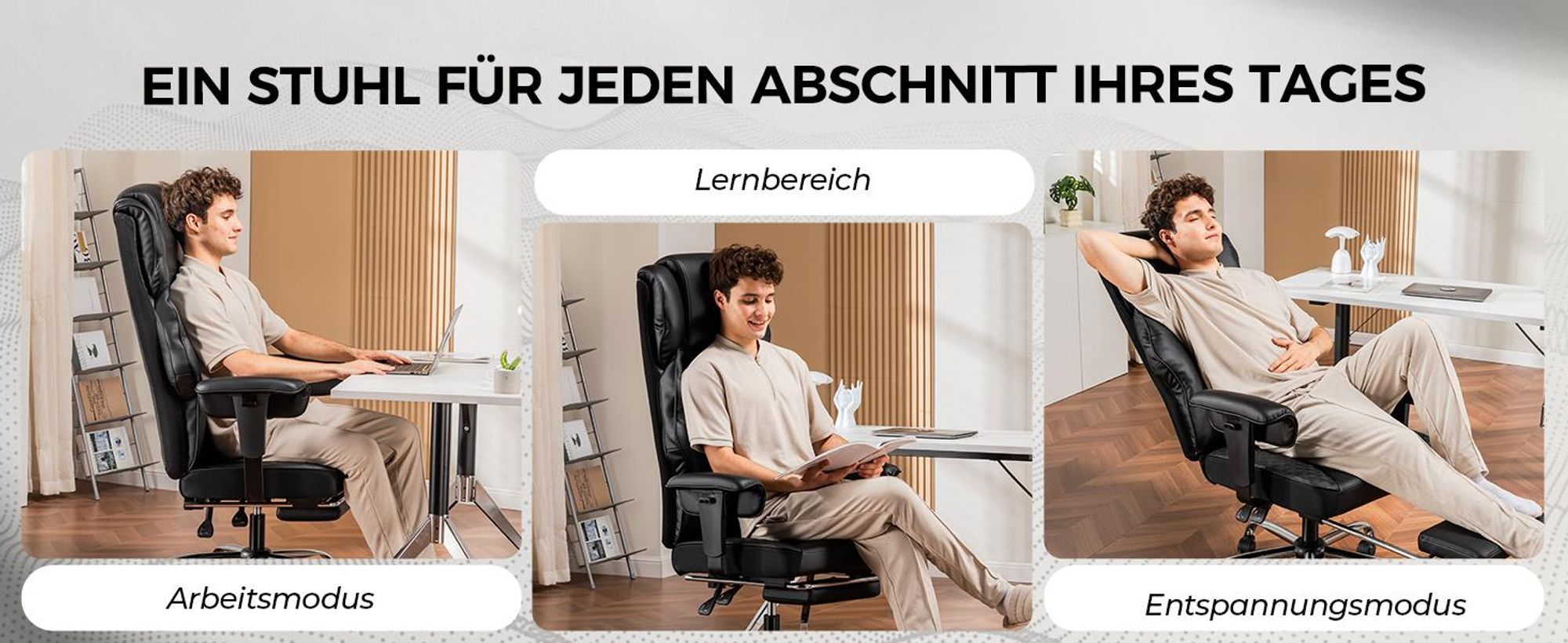 GTPLAYER Gaming Stuhl, breiter Bürostuhl mit Taschenfeder, Ergonomischer PC-Stuhl, Verstellbarer und Drehbarer Schreibtischstuhl, Kunstleder, Schwartz