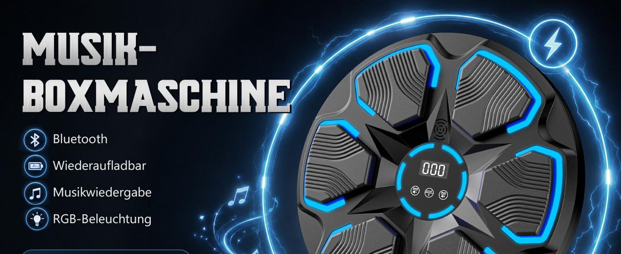 Boxmaschine mit Musik, Musik-Boxmaschine, Heimwand-Musikboxmaschine, Bluetooth Boxtrainingsausrüstung mit Boxhandschuhen für Heimtraining/Boxtraining