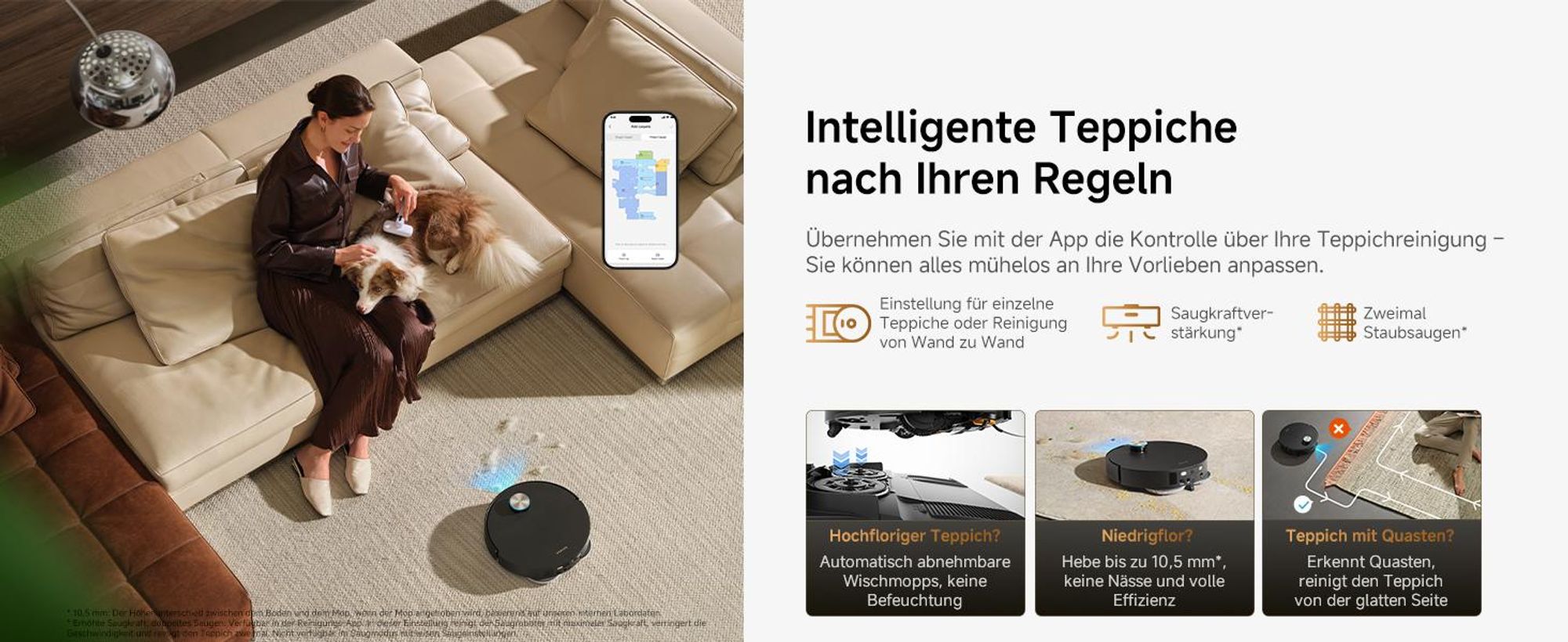 Dreame X50s Ultra Staubsauger Roboter mit Wischfunktion,35.000Pa Saugleistung,8.8cm Hindernisüberwindung,7.95cm Ultra-Slim,AstroVision™ System,Schwarz