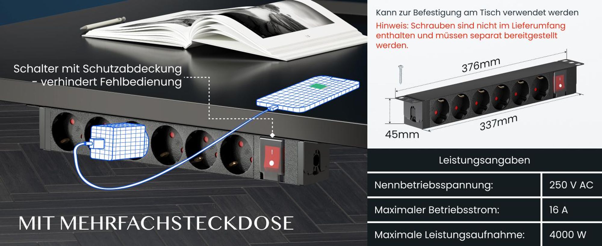 FLEXISPOT QB2 Höhenverstellbarer Schreibtisch Elektrisch 200x80cm mit Steckdosenleiste, 2 STARKE MOTOREN, 120 kg Tragkraft, 4 Memory-Funktion (Ahorn)