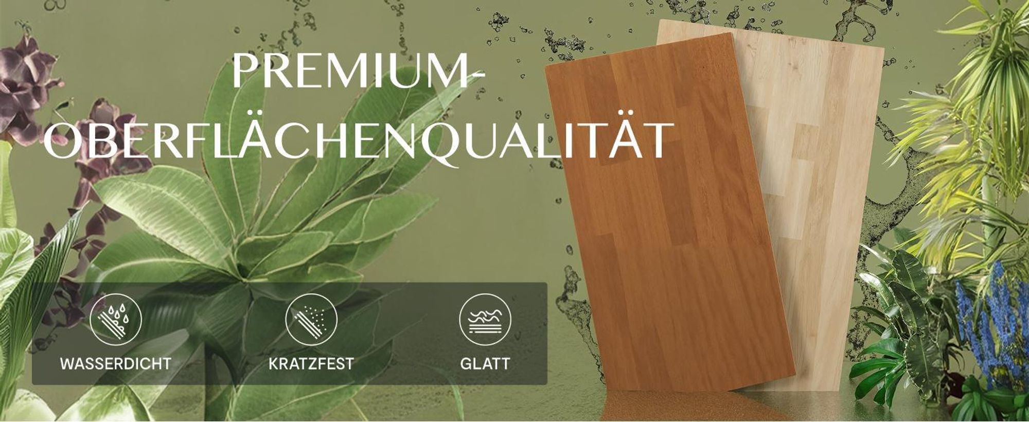 FLEXISPOT Massivholz-Tischplatte aus Gummibaumholz 160x80 cm, 25 mm stark, einteilige Tischplatte mit vorgebohrten Löchern