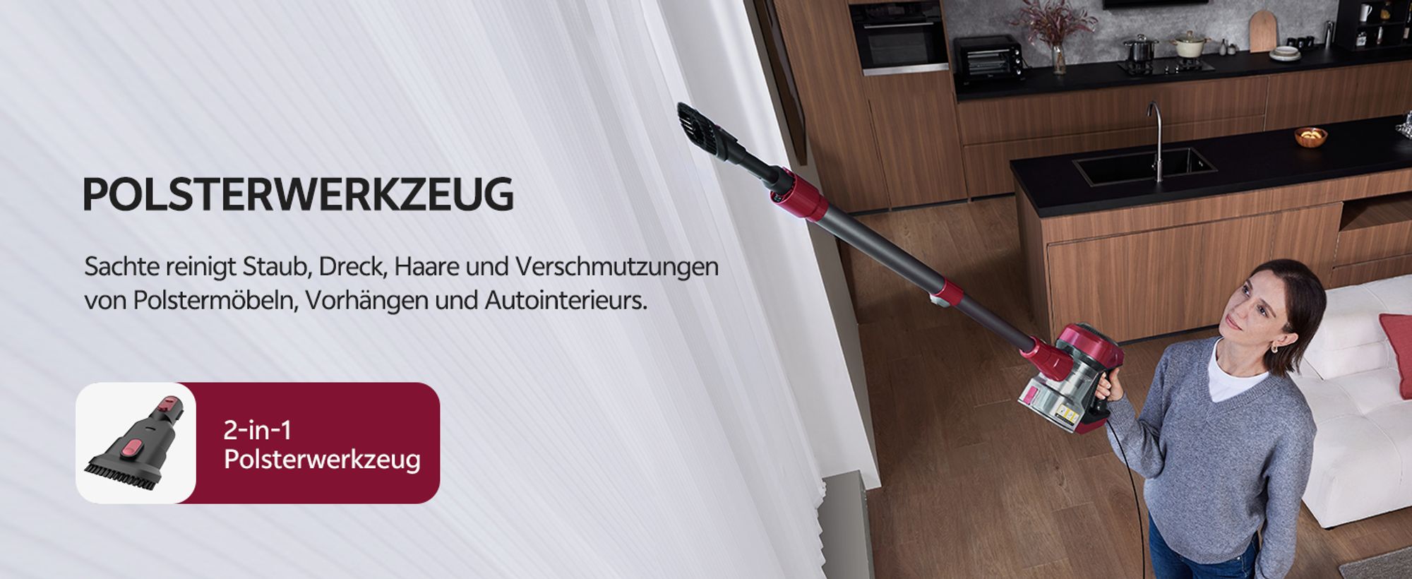 Vactidy C8 Staubsauger mit Kabel 7m/60kPa/600W Handstaubsauger 1,5L Beutelloser Staubbehälter, Antiverhedderungs-Bürste für Böden Teppiche Tierhaare