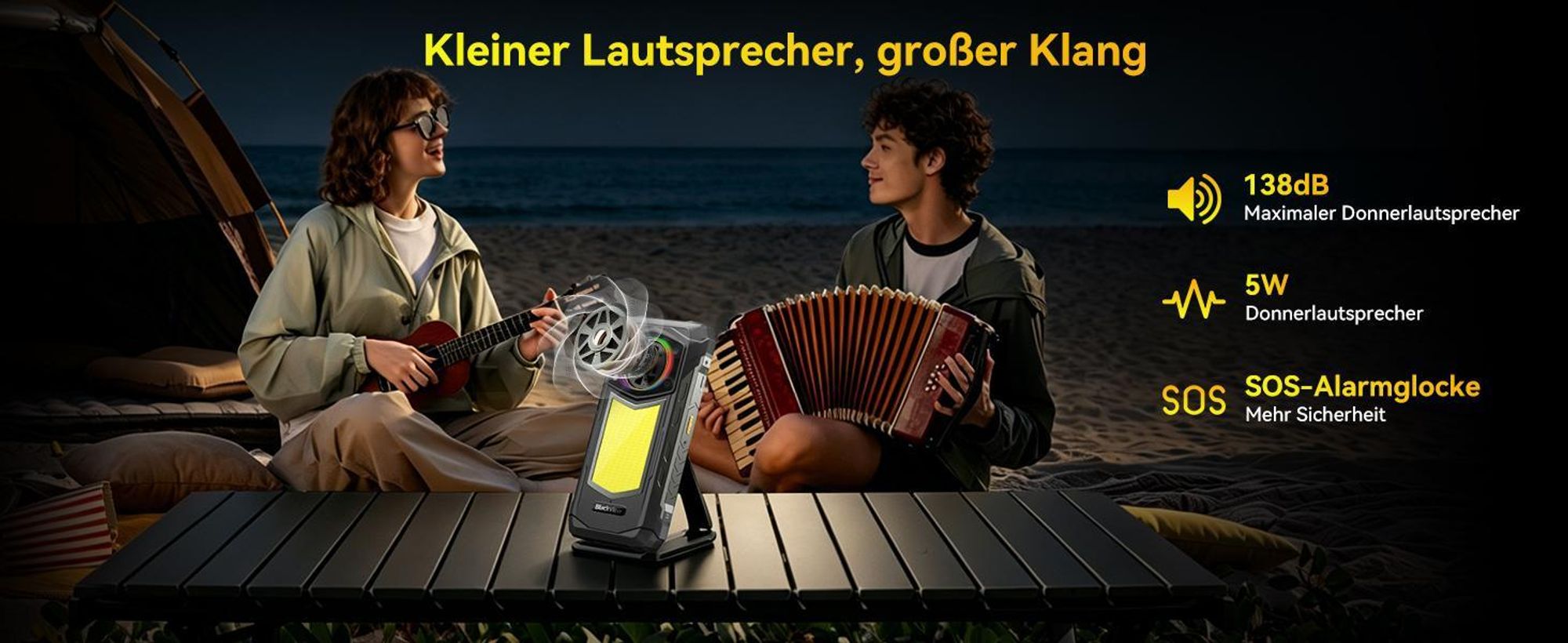 Blackview ROCK 5 Outdoor handy incl 45W Ladegerät, 48+256GB, Android 16, 20000mAh, 33W, 120Hz, 2.4K, NFC, 108MP+50MP+20MP, 348LM, IP69K&IP68