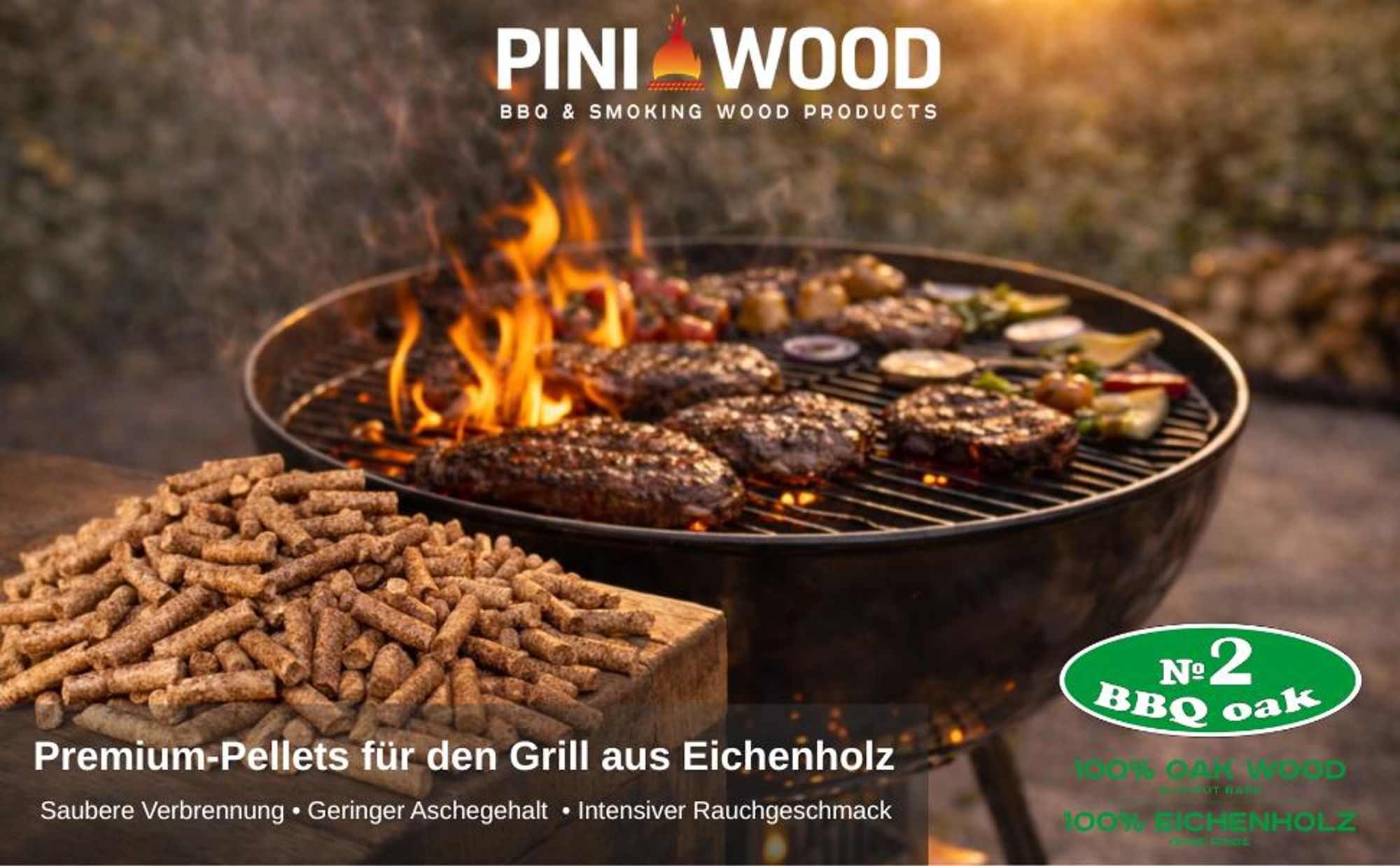 Premium Hartholzpellets aus Eichenholz