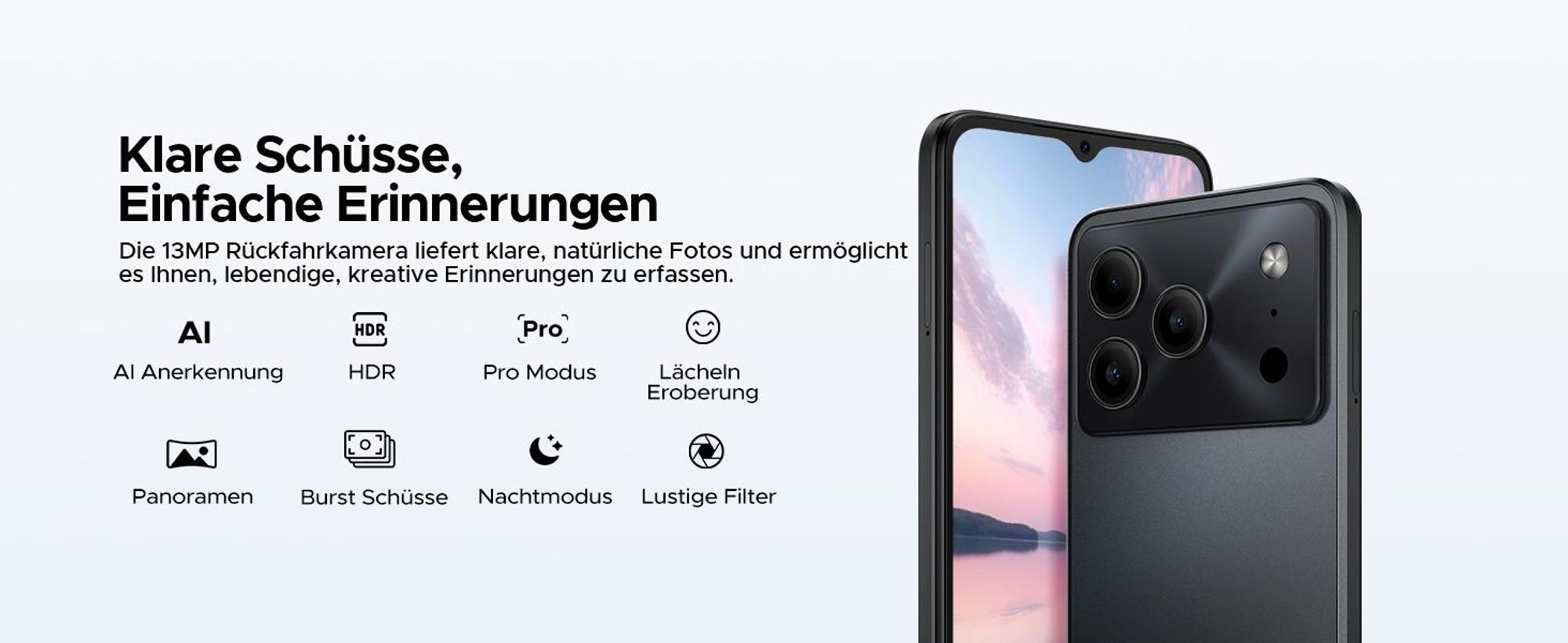 DOOGEE Note56 Pro Smartphone Handy, Android 16, 6,56" 90Hz, 6150mAh Akku, 32GB RAM+128GB ROM, 4G Dual-SIM, 13MP, NFC, Fingerabdruck, Gesichtserkennung