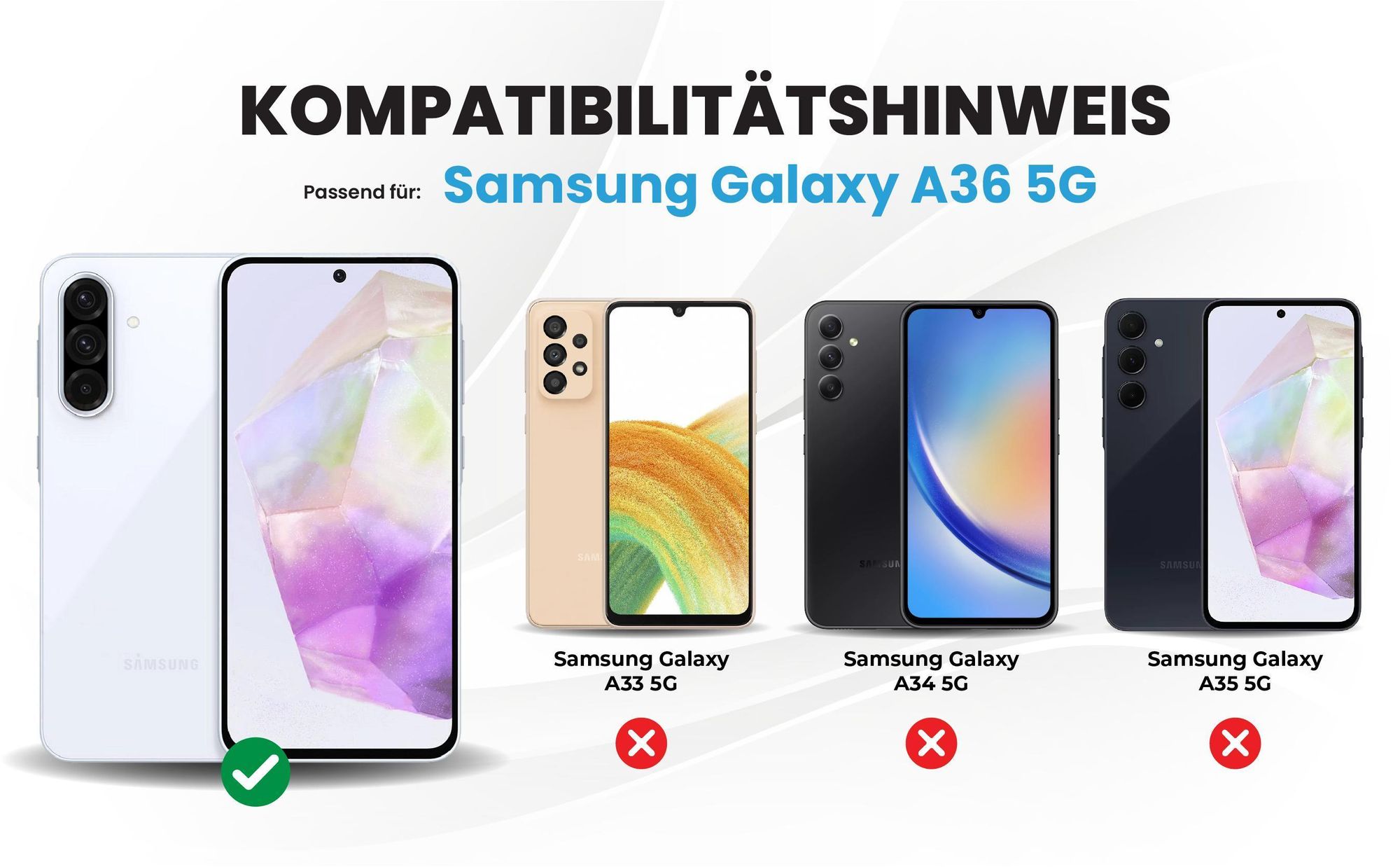 Kompatibilitätshinweise Hülle für Samsung Galaxy A36 5G