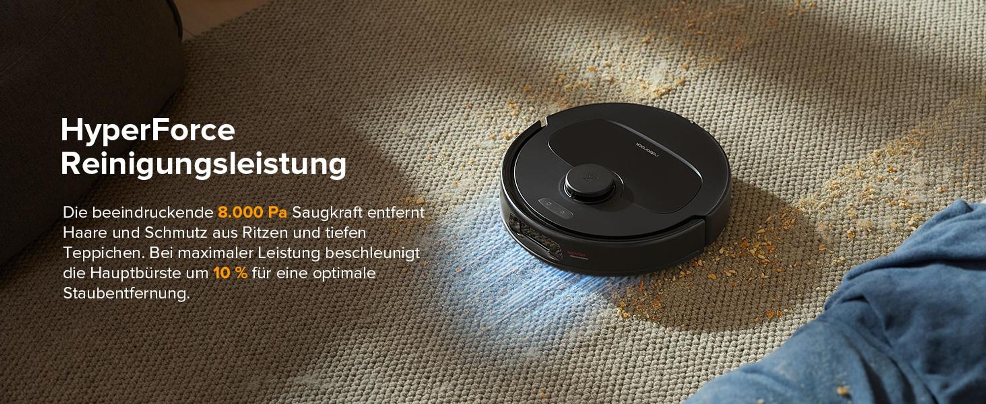 Roborock QV 35A Staubsauger Roboter mit Wischfunktion&Hebarem Wischmopp 8.000pa (Upgrade von Qrevo/Qrevo Plus),Anti-Verfilzungsbürste, All-in-One Dock