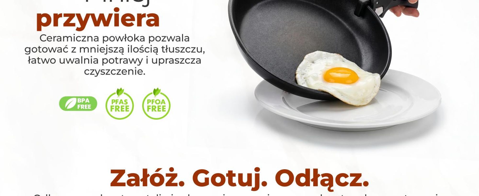 Naczynia kuchenne Glissimo – 15-częściowy zestaw ceramicznych patelni z wyjmowanym uchwytem – nieprzywierające – do wszystkich rodzajów kuchenek – bez i BPA – można je układać w stosy