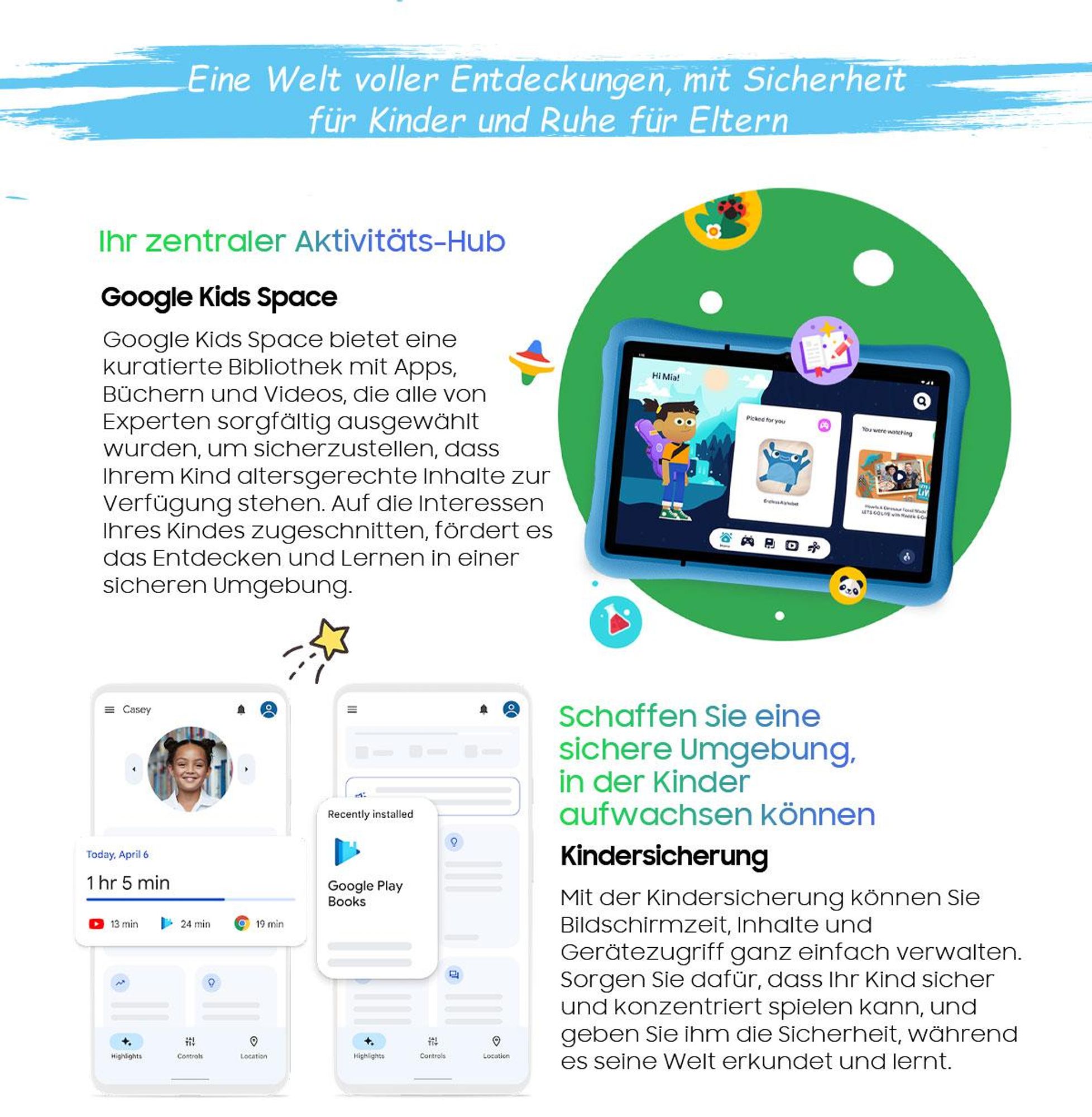 Blackview Pad 60 Kids, Kinder Tablet, 10,1", 12GB+128GB, Android 15, Elternkontrolle, Kinder-Modus, HD-Streaming, WiFi 6, mit stoßfester Schutzhülle