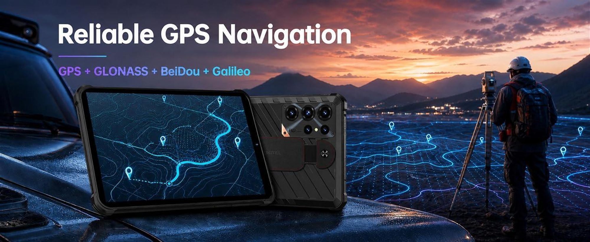 OUKITEL RT11 5G Outdoor Tablet, Wasserdicht Tablet, Android 16, 8" 2K HD Rugged Tablets 24GB+128GB/1TB, 10000mAh/18W,16MP/IP68/IP69K/NFC/OTG/Face ID