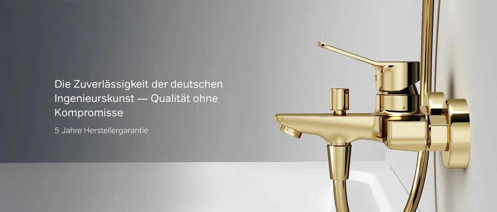 AM.PM Badewannenarmatur Wannenarmatur Gold Einhebelmischer Wandmontage Bad Messing Badewannen Armaturen