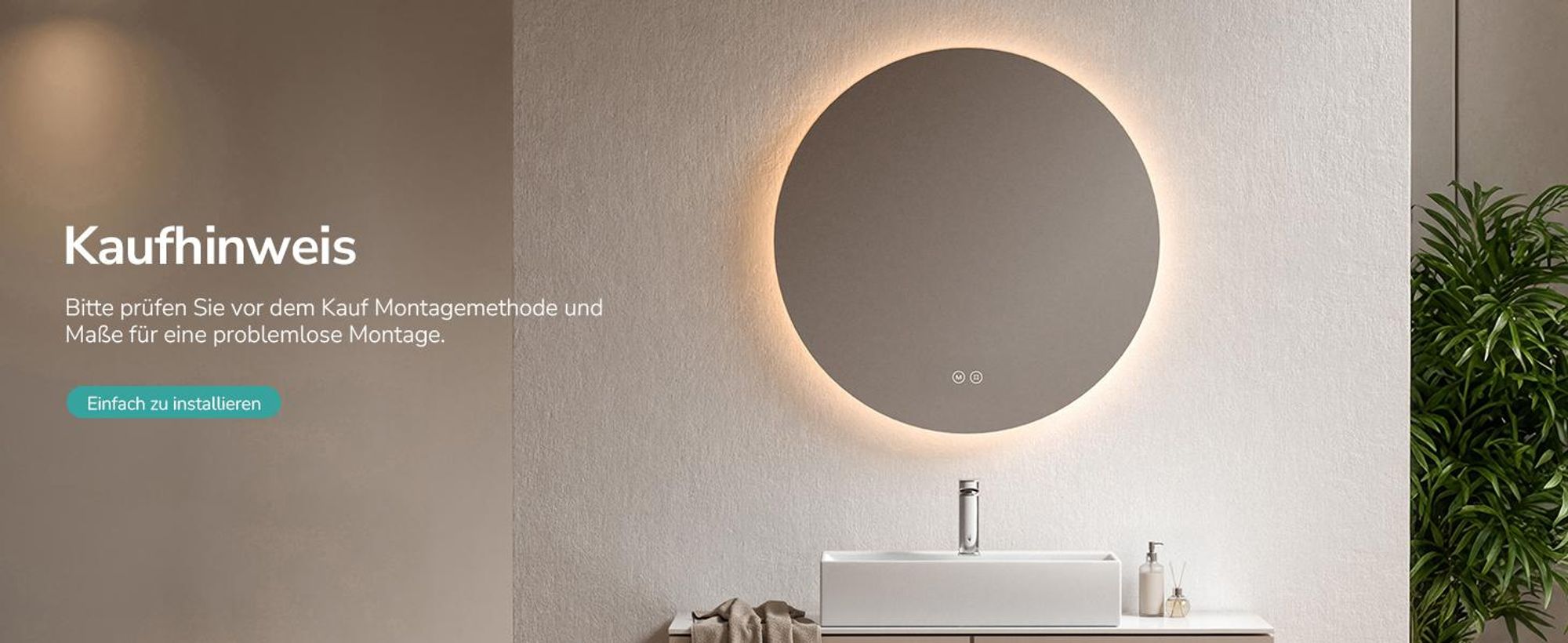 EMKE LED Badezimmerspiegel Badspiegel mit Beleuchtung Rund 80cm 3 Lichtfarben Dimmbar Lichtspiegel mit Touchschalter Energiesparend LED Spiegel